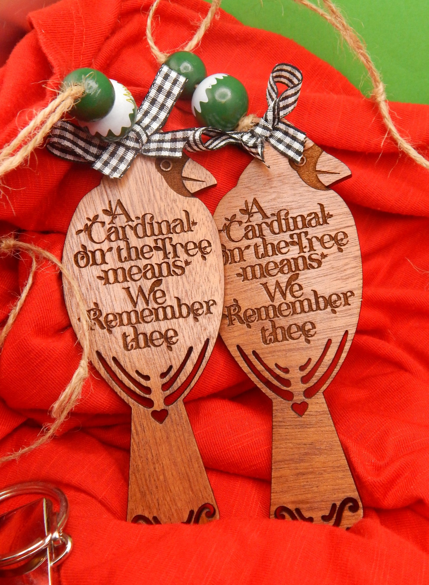 ORNAMENT - Cardinal On the Tree means We Remember thee