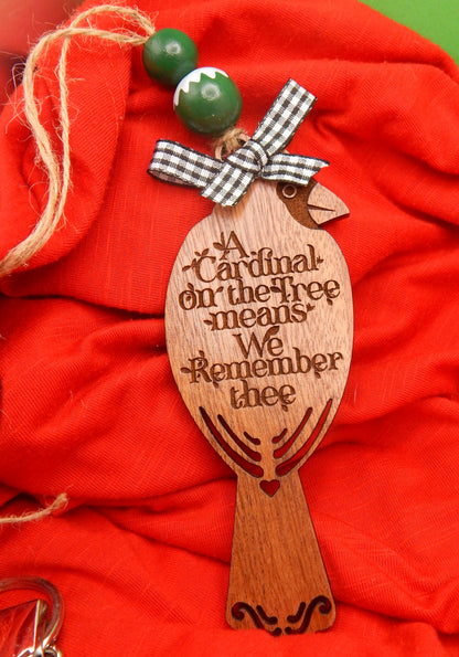 ORNAMENT - Cardinal On the Tree means We Remember thee