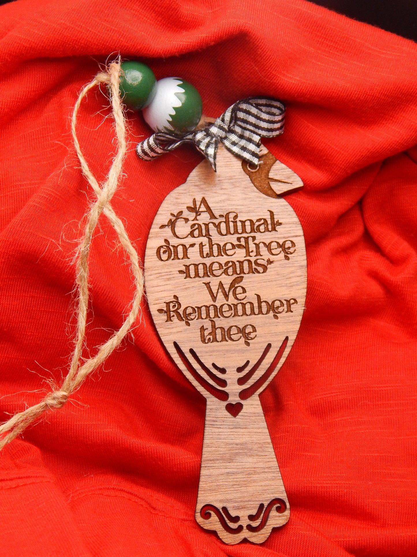 ORNAMENT - Cardinal On the Tree means We Remember thee