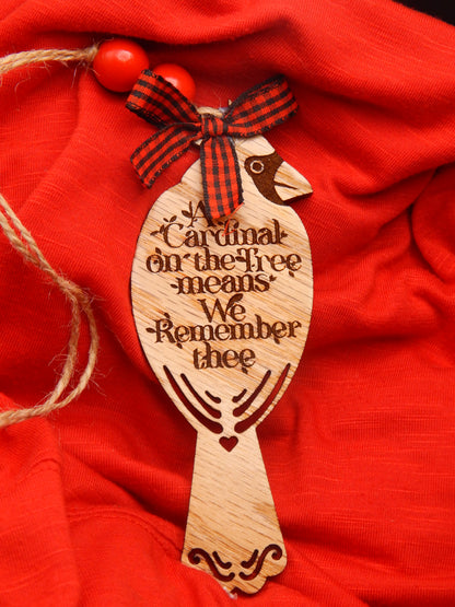ORNAMENT - Cardinal On the Tree means We Remember thee