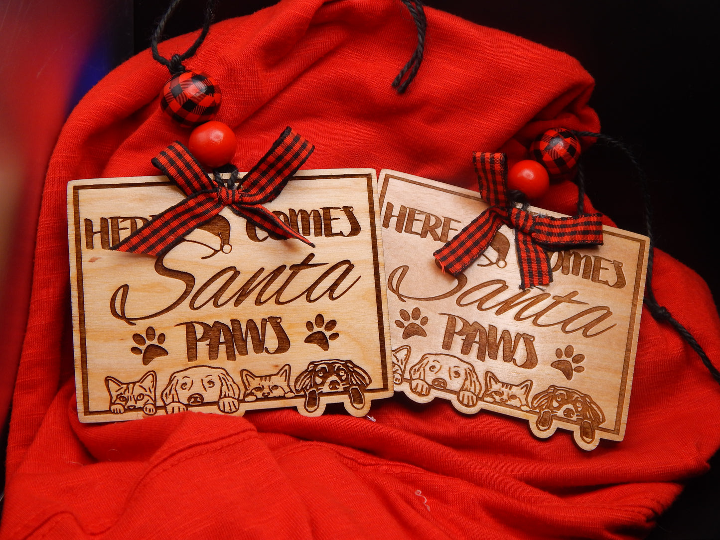 ORNAMENT - Here Comes Santa Paws