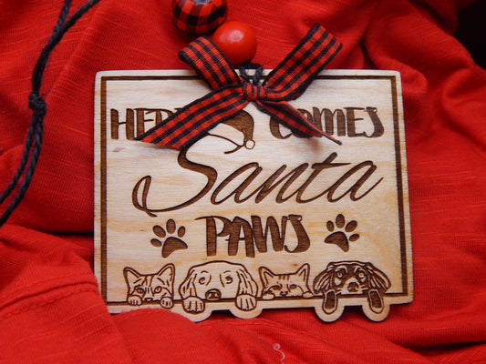 ORNAMENT - Here Comes Santa Paws