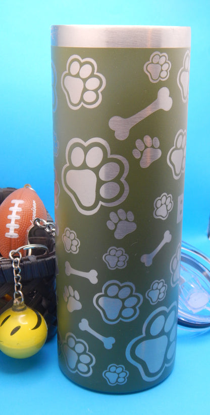 20 oz Skinny Tumbler - engraved - I <3 Bullies